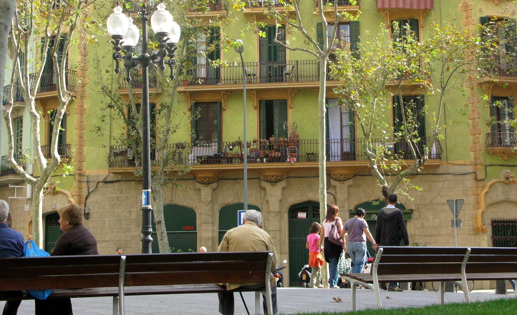 Rambla del Poblenou, a tree-lined boulevard in Barcelona