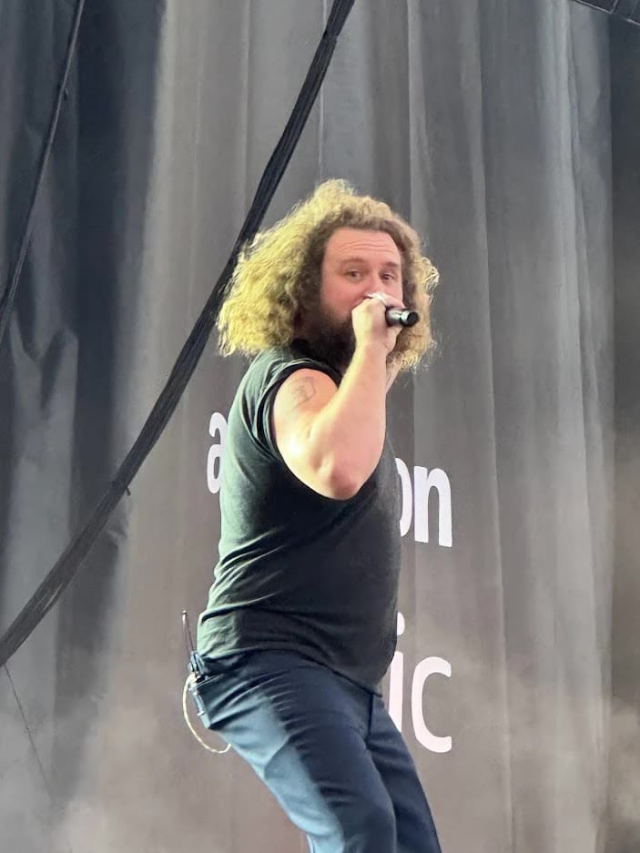 A singer performing on the Amazon Music stage at Primavera Sound