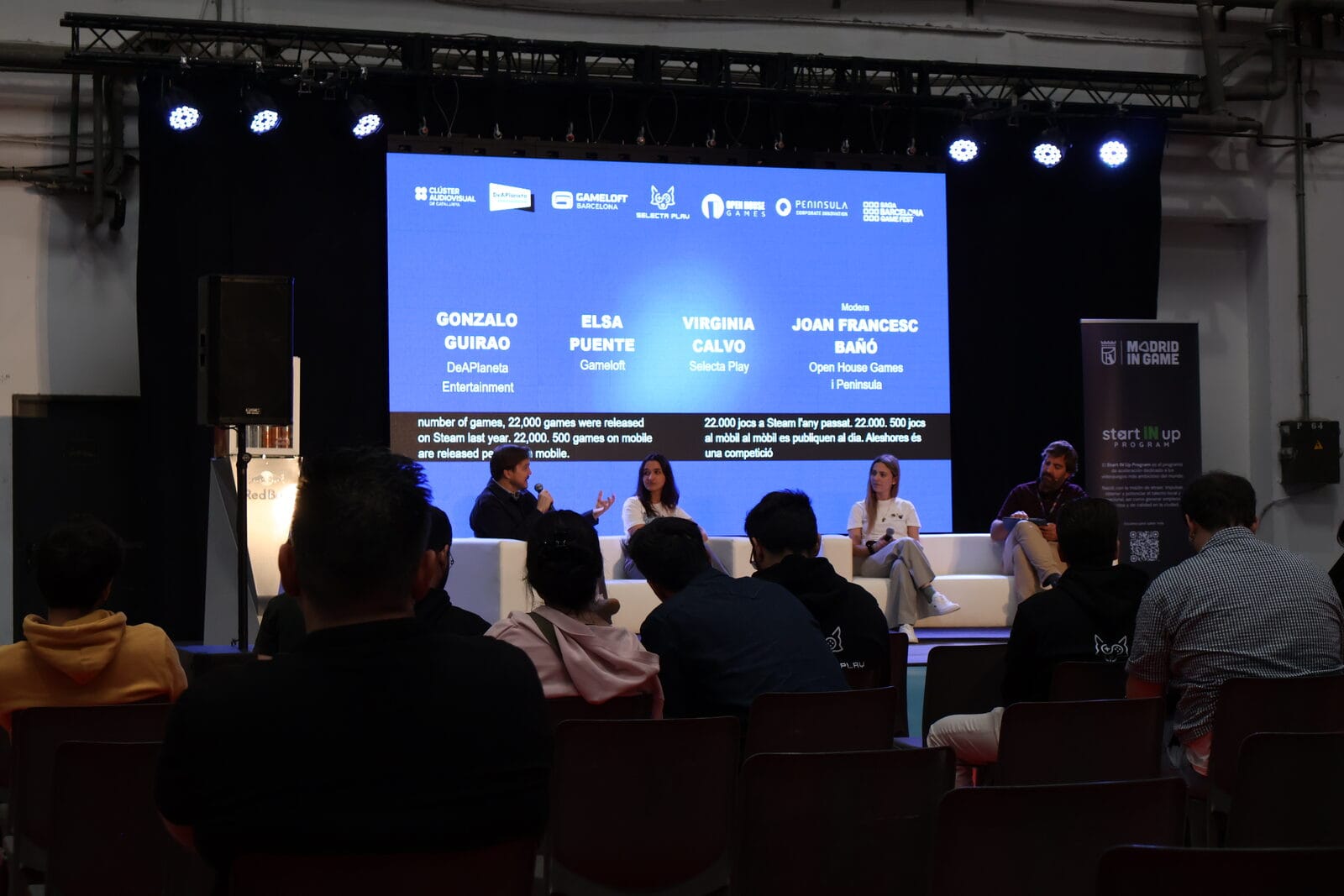 Panel discussion taking place on the main stage during SAGA Barcelona Game Fest