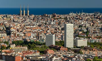 Apartment buildings in Santa Coloma de Gramenet, the municipality ranked ahead of Barcelona for relative homebuyer demand.