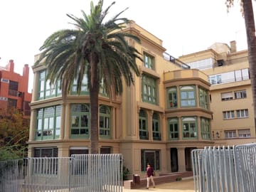 Courtyard of Casa Orlandai in Sarrià, Barcelona, where Festa Major concerts have been held for nearly 20 years until this year's ban.