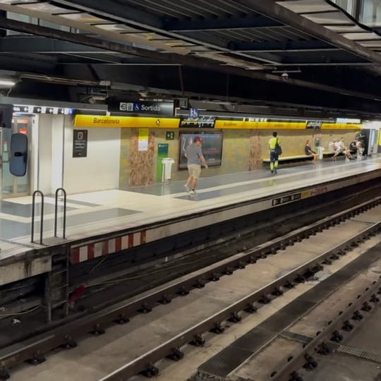 An archive image shows a Barcelona Metro train in Barcelona.