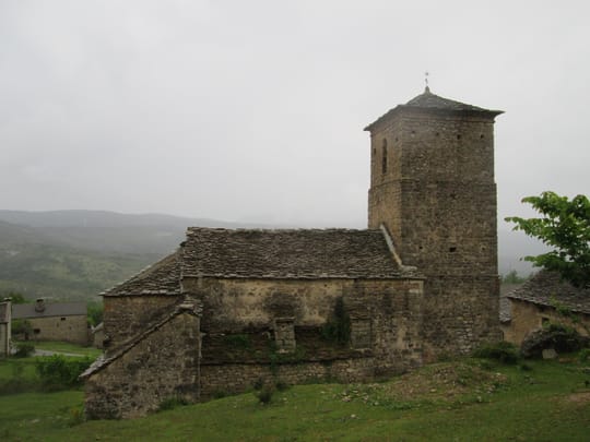 Homes and streets in the rural Spanish village of Laguarta, Huesca, where population decline has continued despite a rare birth.
