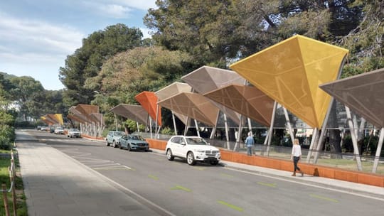 Construction site on Carrer Poesía in Montbau, Barcelona, where the city's first mechanical ramp is being installed to improve accessibility in the hilly neighbourhood.