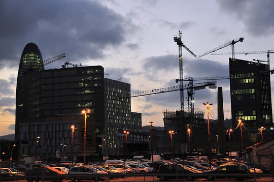 A modern office building in Barcelona's 22@ technology district, where the Catalan Tax Agency is expanding its operations.