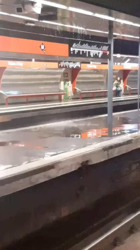 Metro Stations Flooded as Storm Hits Barcelona