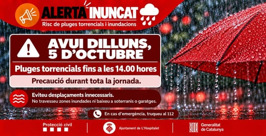 Bus Trapped in Floodwaters in L'Hospitalet
