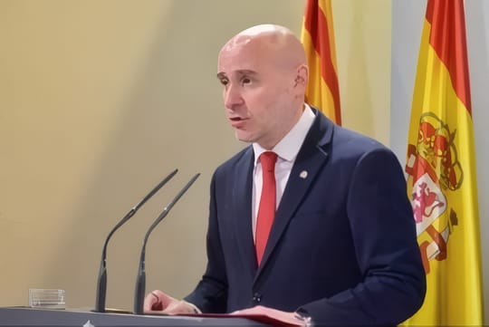 Carlos Prieto during a public appearance in Barcelona as Spain's government delegate in Catalonia, October 2025.