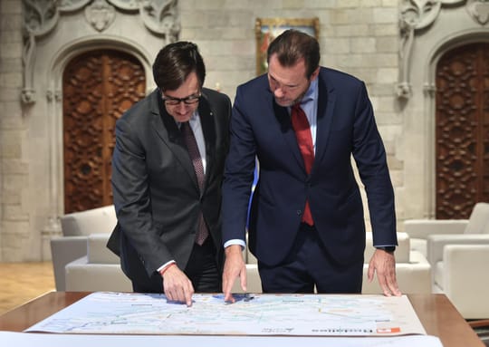 Palau de la Generalitat in Barcelona where officials met to discuss Rodalies rail network developments.