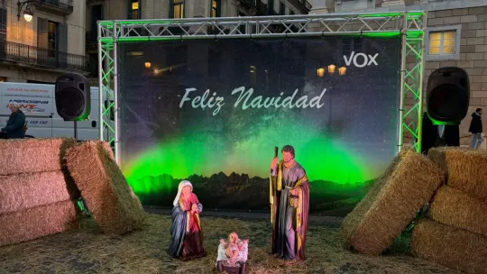 Vox Installs Nativity Scene in Barcelona’s Sant Jaume Square