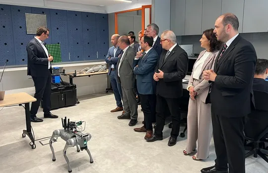 Officials inaugurate the i2CAT research centre's new headquarters at Pier01 in Barcelona's Palau de Mar.
