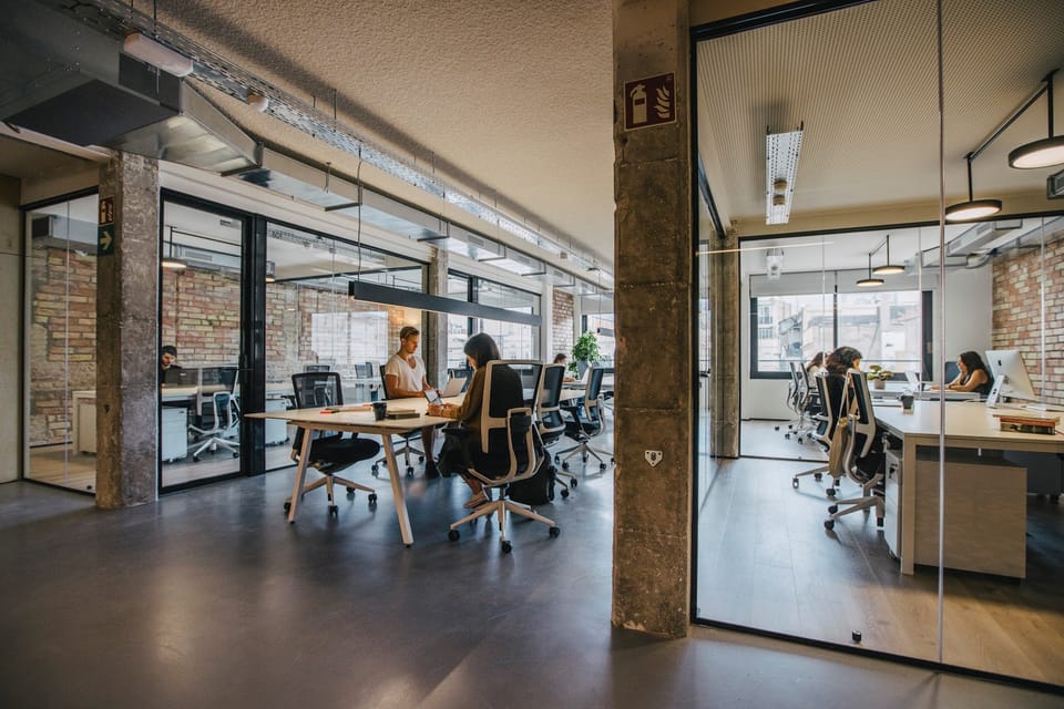 The interior of Cloudworks Sant Antoni coworking space in Barcelona