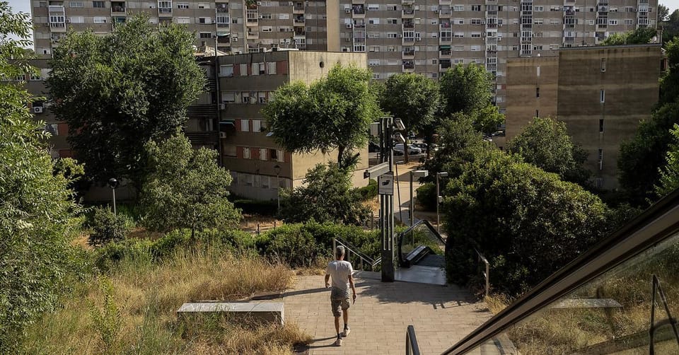 Residential buildings in a Catalan town, illustrating the widespread housing market changes