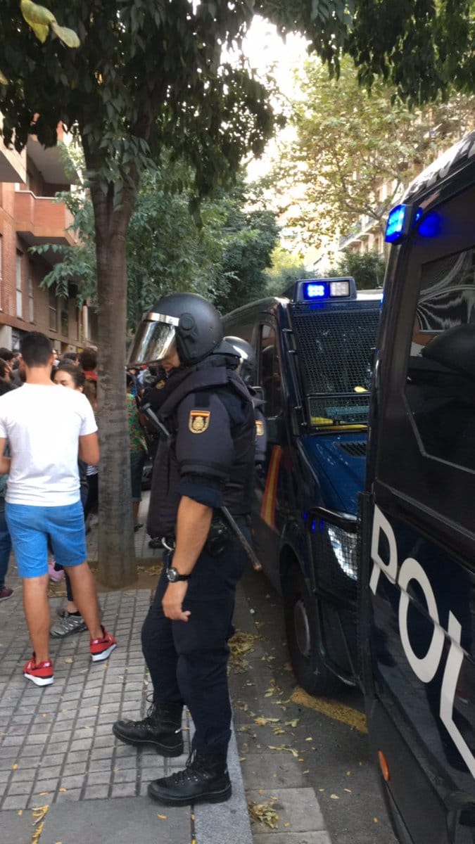 Guàrdia Urbana officers in Barcelona's Nou Barris district during a local street patrol linked to city security measures.