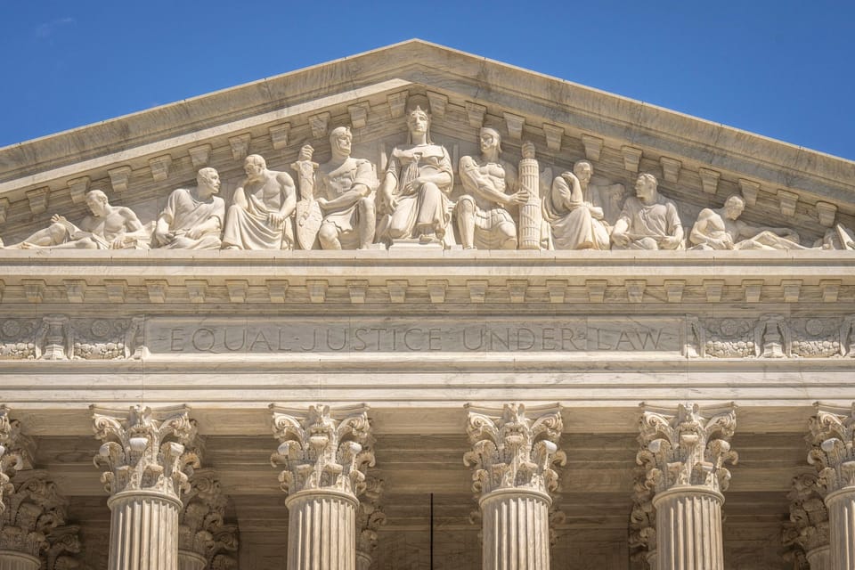 The façade of Spain’s Supreme Court building in Madrid, where the court applied the amnesty law in four Catalonia-related cases.