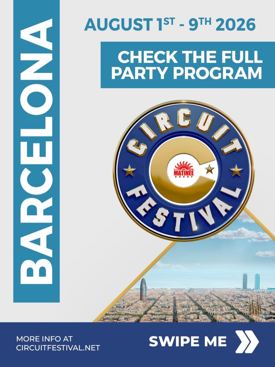 Festivalgoers attend a night-time electronic music event in Barcelona during Circuit Festival.