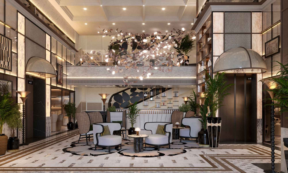 The entrance to the newly opened Bless Barcelona five-star hotel on Plaça de Catalunya in Barcelona.