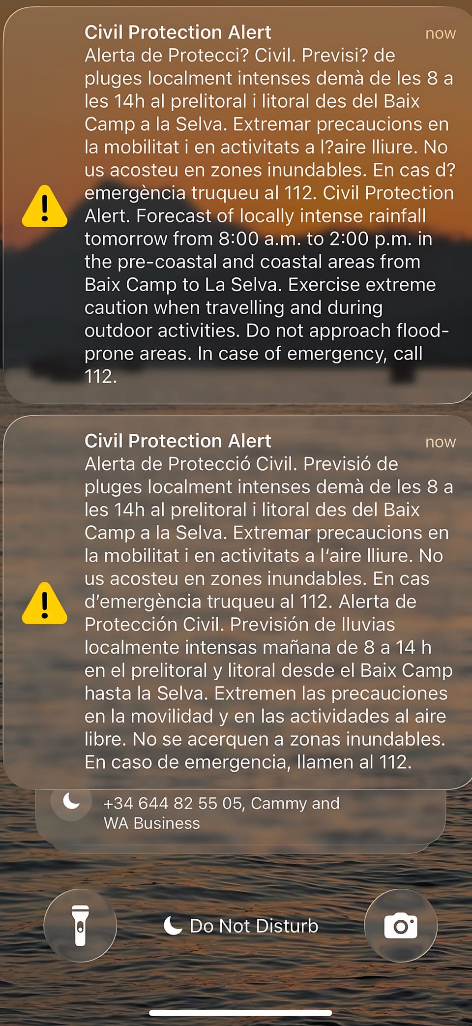 Orange rain alert begins in Barcelona and Tarragona