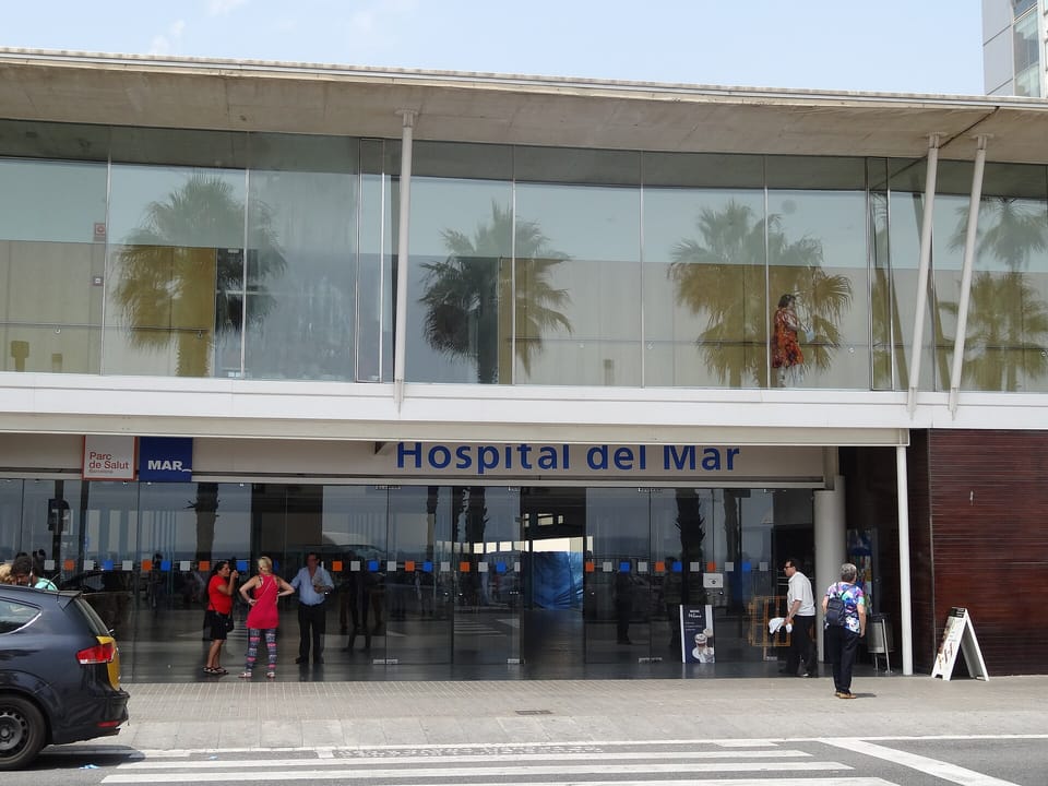 The entrance to Hospital del Mar in Barcelona
