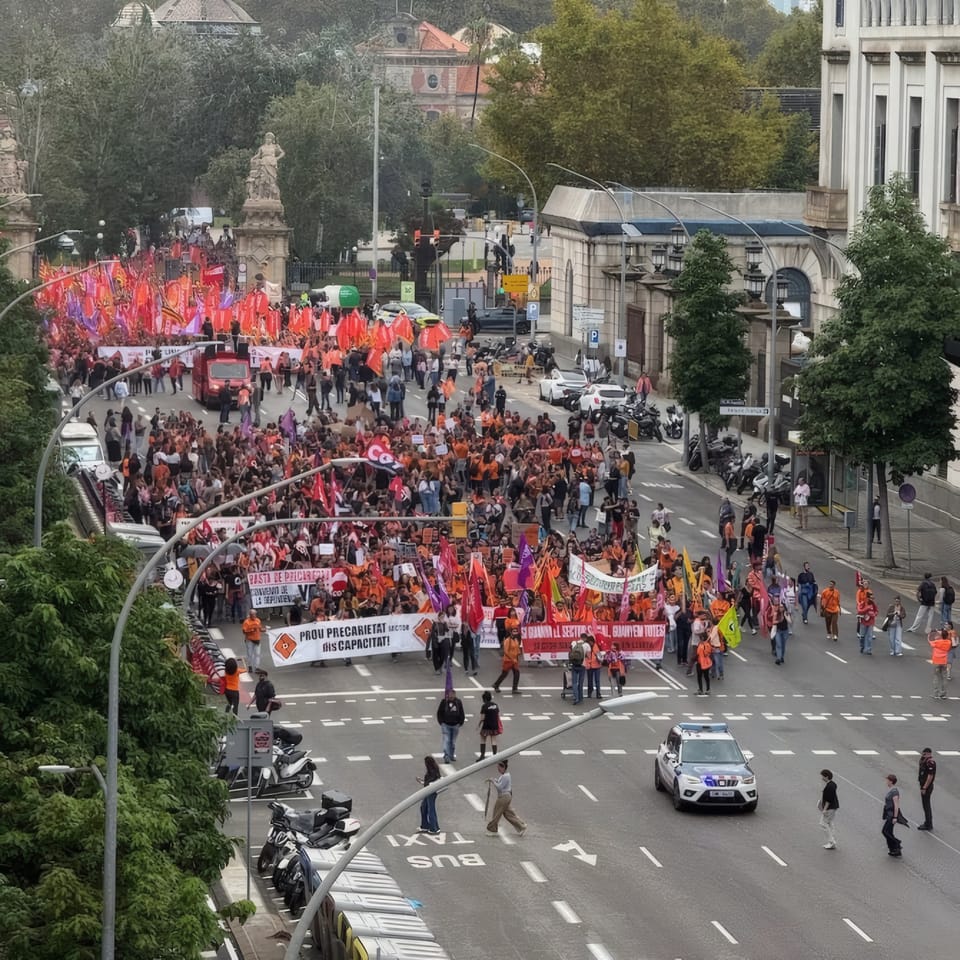 Social Workers Rally for Better Pay in Barcelona