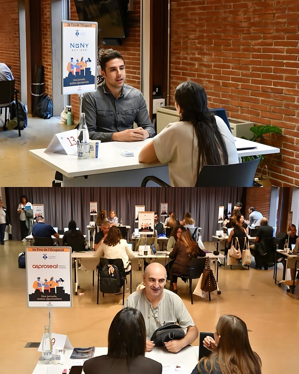 Attendees gather at Espai Baronda in Esplugues during the 2026 Employment Fair and Industry Forum.