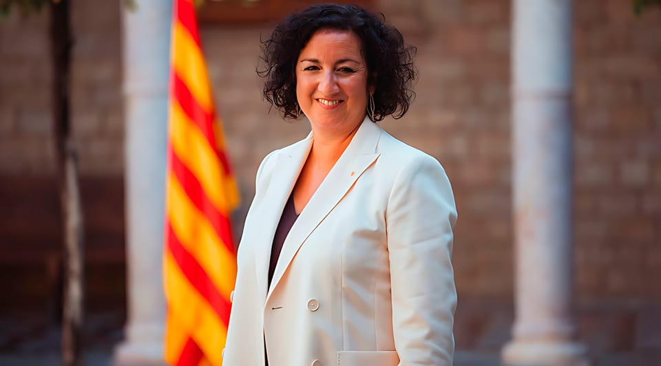 Alícia Romero, Catalonia’s Minister of Economy and Finance, speaking at a public event in Catalonia.