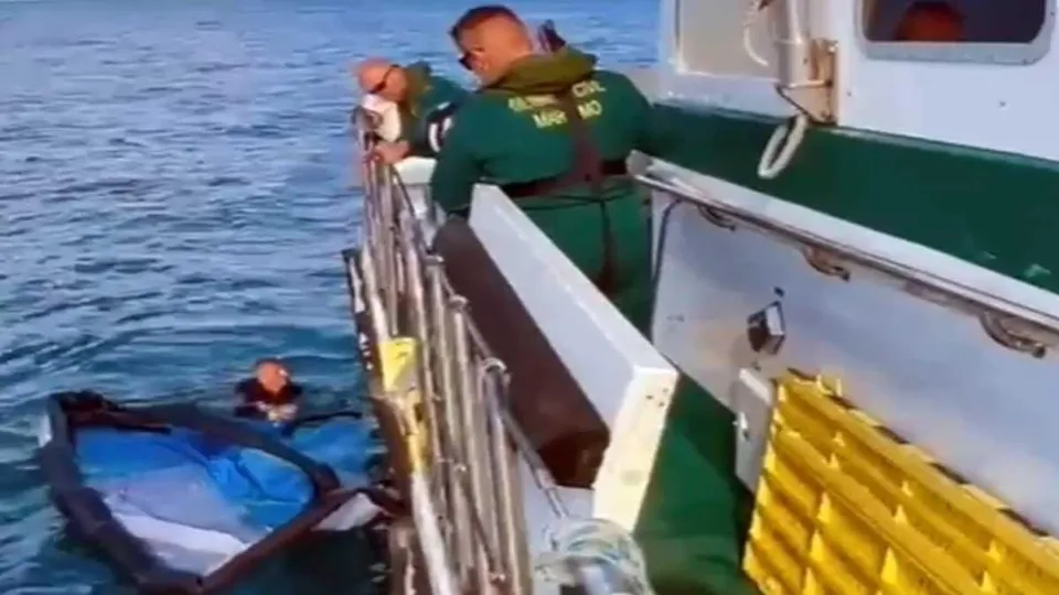 Guardia Civil patrol boat Río Tordera on the water near Barcelona coastline