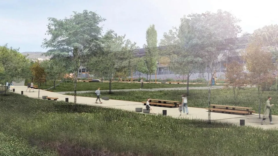 Las obras del parque de la Riera de Pomar en Badalona se detienen por quiebra de la constructora