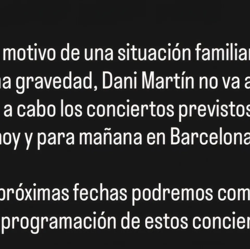 Palau Sant Jordi in Barcelona illuminated at night, ahead of a concert that was postponed due to a family matter involving Spanish singer Dani Martín.
